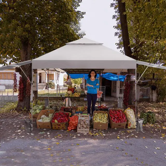 Alt view image 3 of 7 - SlickBlue 10 x 17.6 Feet Outdoor Instant Pop-up Canopy Tent with Dual Half Awnings