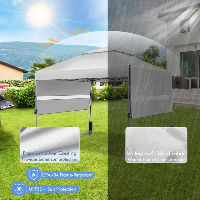 Alt view image 6 of 7 - SlickBlue 10 x 17.6 Feet Outdoor Instant Pop-up Canopy Tent with Dual Half Awnings