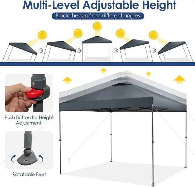 Alt view image 5 of 7 - SlickBlue 10 x 10 Feet Foldable Outdoor Instant Pop-up Canopy with Carry Bag