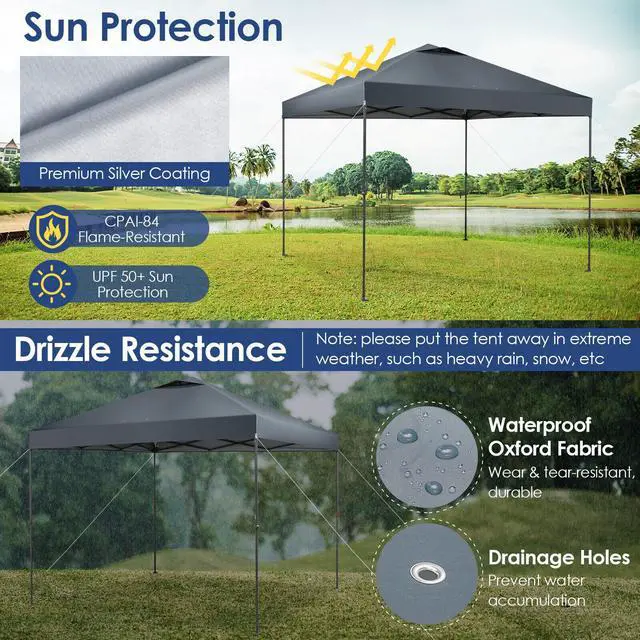 Alt view image 7 of 7 - SlickBlue 10 x 10 Feet Foldable Outdoor Instant Pop-up Canopy with Carry Bag
