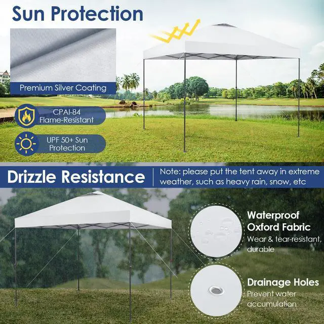 Alt view image 5 of 7 - SlickBlue 10 x 10 Feet Foldable Outdoor Instant Pop-up Canopy with Carry Bag