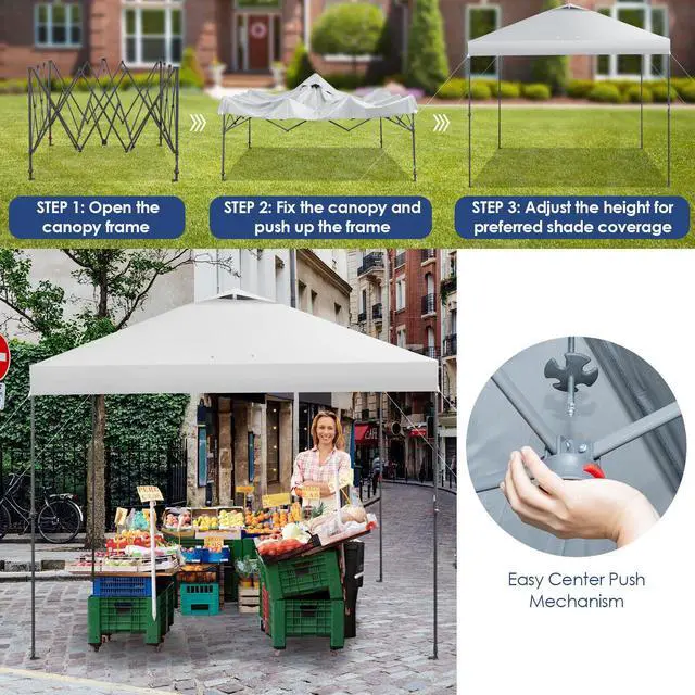 Alt view image 6 of 7 - SlickBlue 10 x 10 Feet Foldable Outdoor Instant Pop-up Canopy with Carry Bag