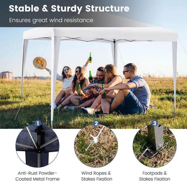 Alt view image 7 of 7 - SlickBlue 10 x 10 Feet Outdoor Pop-up Patio Canopy for  Beach and Camp