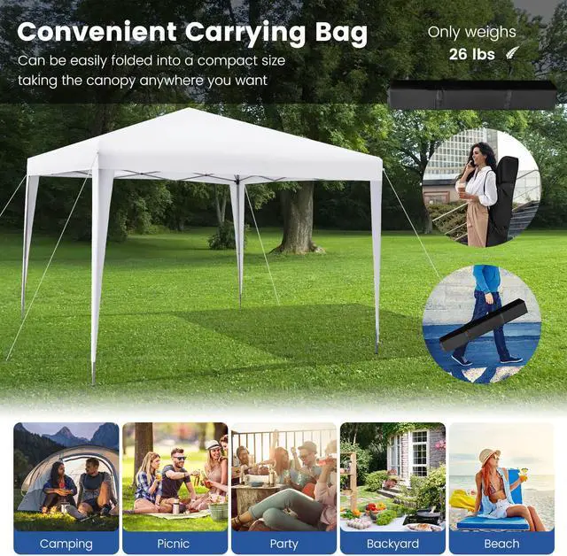 Alt view image 6 of 7 - SlickBlue 10 x 10 Feet Outdoor Pop-up Patio Canopy for  Beach and Camp