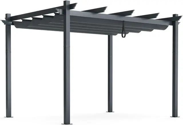 Main image of SlickBlue 10 x 12 Feet Outdoor Aluminum Retractable Pergola Canopy Shelter Grape Trellis
