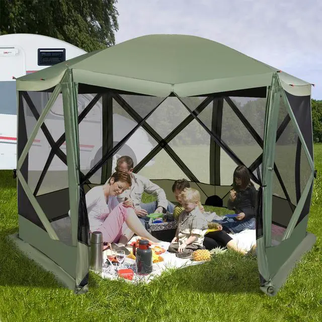 Alt view image 2 of 7 - SlickBlue 11.5 X 11.5 FT Pop-up Screen House Tent with Portable Carrying Bag