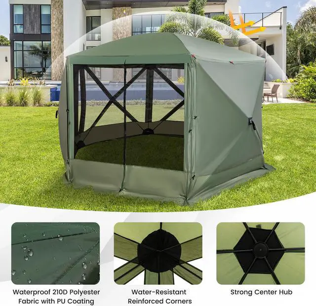 Alt view image 6 of 7 - SlickBlue 11.5 X 11.5 FT Pop-up Screen House Tent with Portable Carrying Bag
