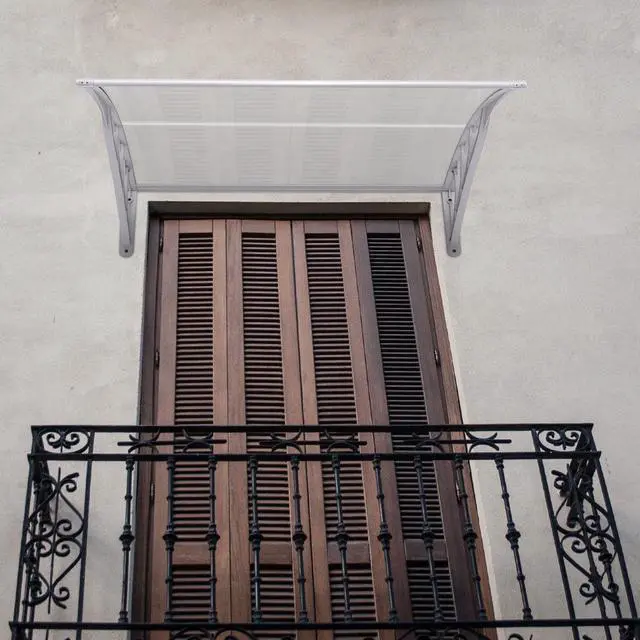Alt view image 4 of 7 - SlickBlue 40 x 40 Inch Outdoor Polycarbonate Front Door Window Awning Canopy