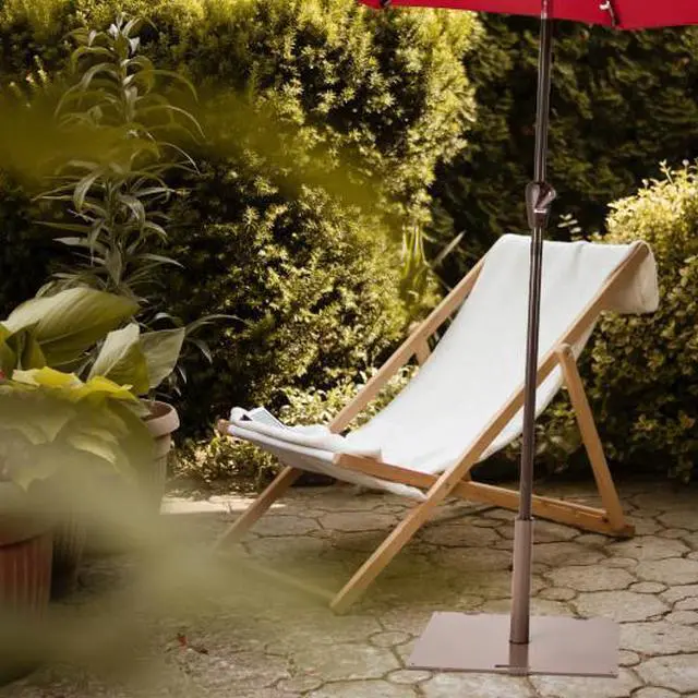 Alt view image 2 of 3 - SlickBlue Portable 50 lbs Umbrella Base Stand with Handle and Wheels for Patio Square