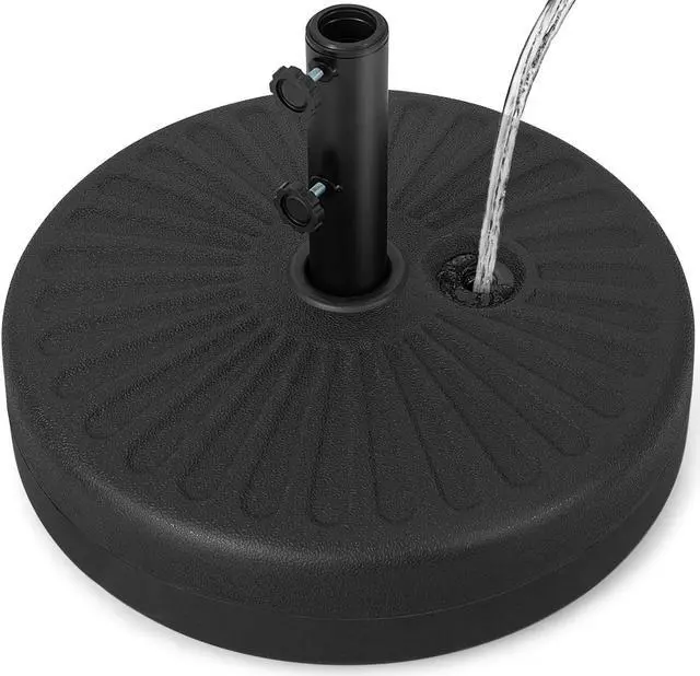 Alt view image 2 of 7 - SlickBlue 19.5 Inch Fillable Round Umbrella Base Stand for Yard Garden Poolside-Black