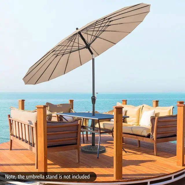 Alt view image 6 of 7 - SlickBlue 9 Feet Round Patio Umbrella with 18 Fiberglass Ribs