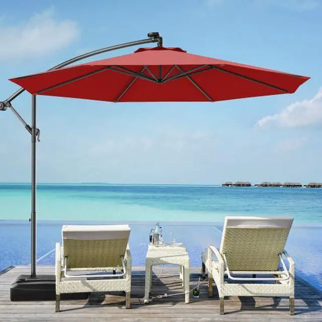 Alt view image 3 of 3 - SlickBlue 10 Feet Patio Outdoor Sunshade Hanging Umbrella without Weight Base