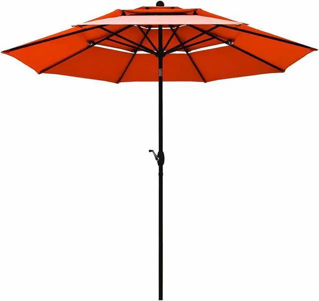 Main image of SlickBlue 10ft 3 Tier Patio Umbrella Aluminum Sunshade Shelter Double Vented without Base
