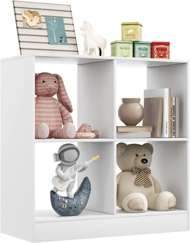 Main image of SlickBlue 4-Cube Kids Bookcase with Open Shelves
