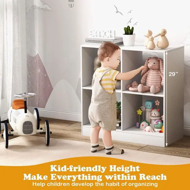 Alt view image 5 of 7 - SlickBlue 4-Cube Kids Bookcase with Open Shelves