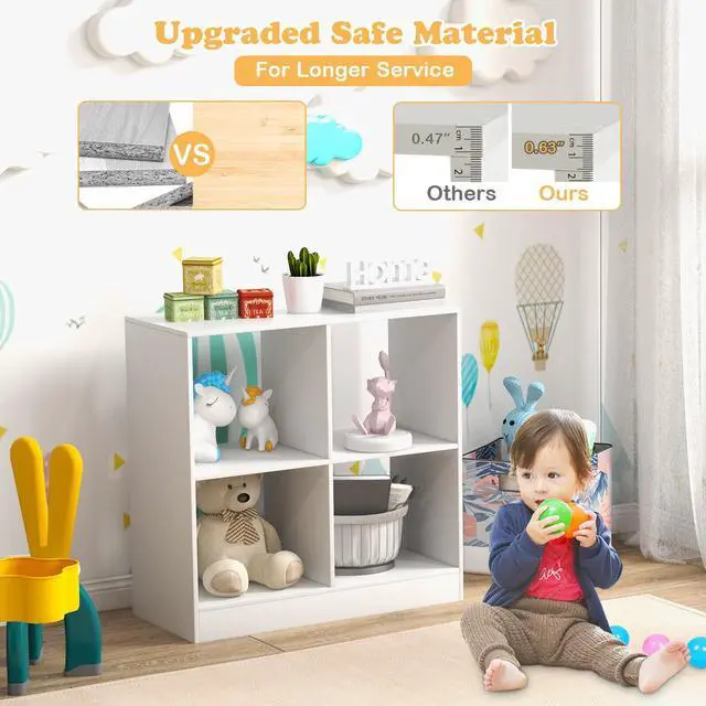 Alt view image 7 of 7 - SlickBlue 4-Cube Kids Bookcase with Open Shelves