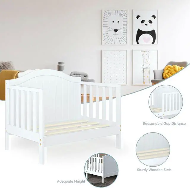 Alt view image 5 of 7 - SlickBlue 2-in-1 Classic Convertible Wooden Toddler Bed with 2 Side Guardrails for Extra Safety