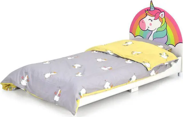 Alt view image 2 of 6 - SlickBlue Children Twin Size Upholstered  Platform Single Bed