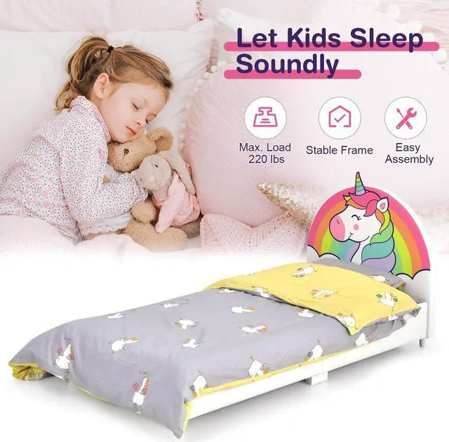 Alt view image 6 of 6 - SlickBlue Children Twin Size Upholstered  Platform Single Bed
