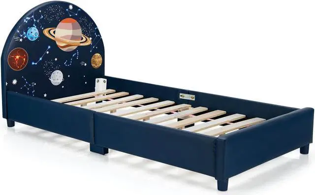 Main image of SlickBlue Children Twin Size Upholstered  Platform Single Bed