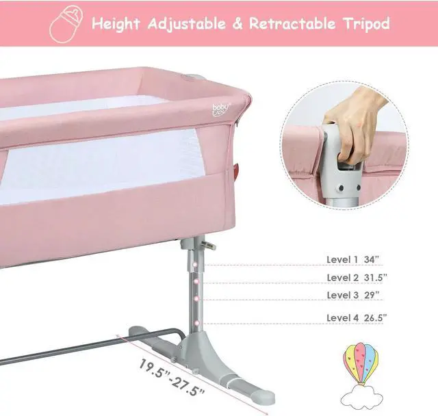 Alt view image 4 of 6 - SlickBlue Travel Portable Baby Bed Side Sleeper  Bassinet Crib with Carrying Bag