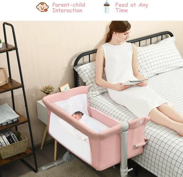 Alt view image 6 of 6 - SlickBlue Travel Portable Baby Bed Side Sleeper  Bassinet Crib with Carrying Bag