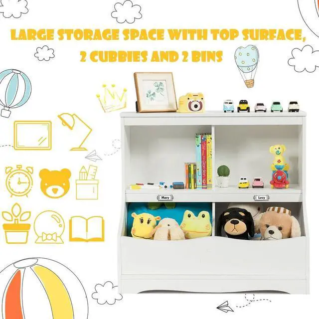 Alt view image 5 of 7 - SlickBlue Kids Floor Cabinet Multi-Functional Bookcase