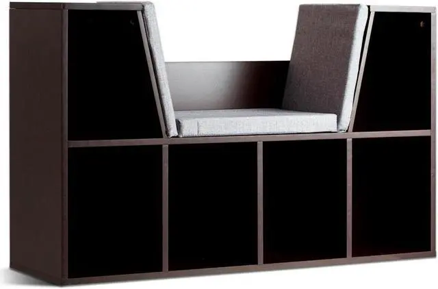 Alt view image 4 of 7 - SlickBlue 6-Cubby Kid Storage Bookcase Cushioned Reading Nook