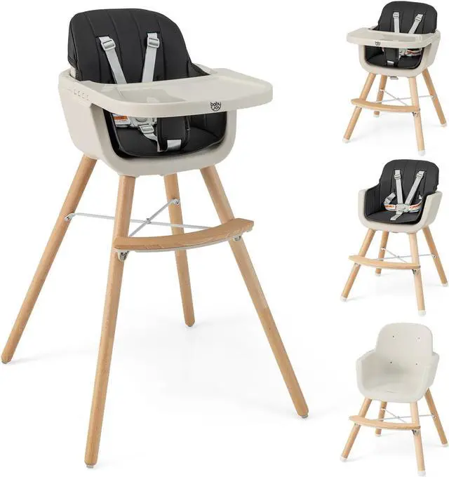 Main image of SlickBlue 3-in-1 Convertible Wooden High Chair with Cushion