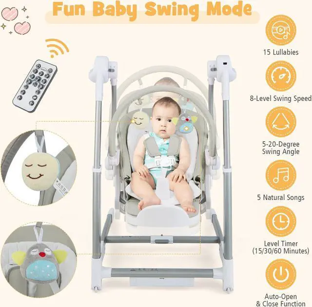 Alt view image 2 of 6 - SlickBlue Baby Folding High Chair with 8 Adjustable Heights and 5 Recline Backrest