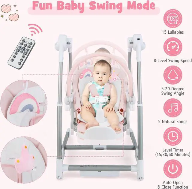 Alt view image 2 of 6 - SlickBlue Baby Folding High Chair with 8 Adjustable Heights and 5 Recline Backrest