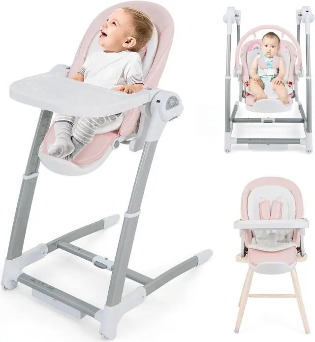 Alt view image 6 of 6 - SlickBlue Baby Folding High Chair with 8 Adjustable Heights and 5 Recline Backrest