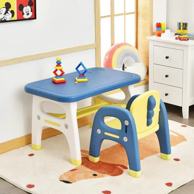Alt view image 3 of 6 - SlickBlue Kids Activity Table and Chair Set with Montessori Toys for Preschool and Kindergarten