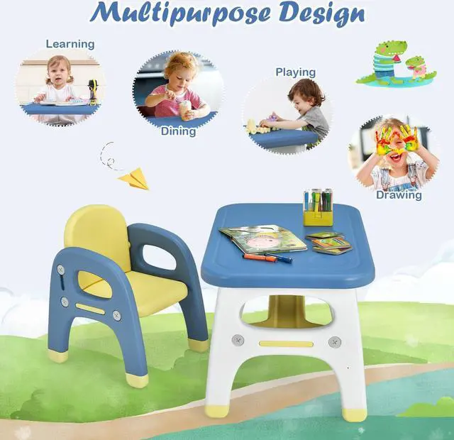Alt view image 5 of 6 - SlickBlue Kids Activity Table and Chair Set with Montessori Toys for Preschool and Kindergarten