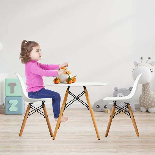 Alt view image 7 of 7 - SlickBlue Kid's Modern Dining Table Set with 2 Armless Chairs