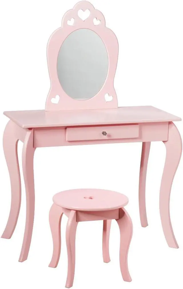 Main image of SlickBlue Kids Princess Makeup Dressing Play Table Set with Mirror