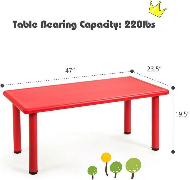 Alt view image 6 of 7 - SlickBlue Kids Plastic Rectangular Learn and Play Table