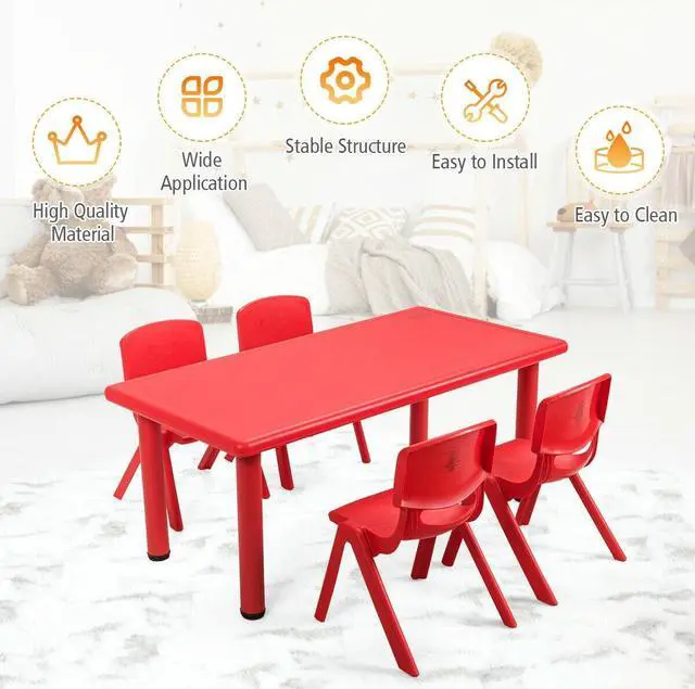 Alt view image 7 of 7 - SlickBlue Kids Plastic Rectangular Learn and Play Table