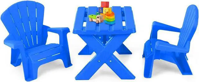 Main image of SlickBlue 3-Piece Plastic Children Table Chair Set