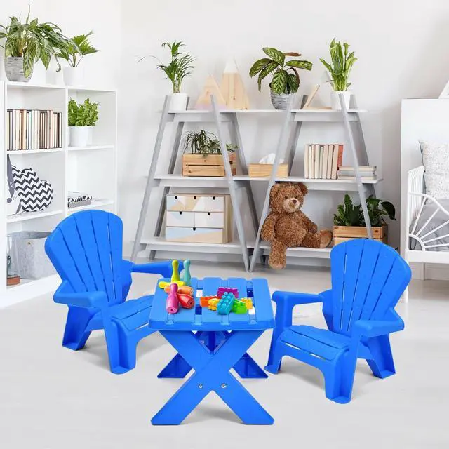 Alt view image 4 of 7 - SlickBlue 3-Piece Plastic Children Table Chair Set