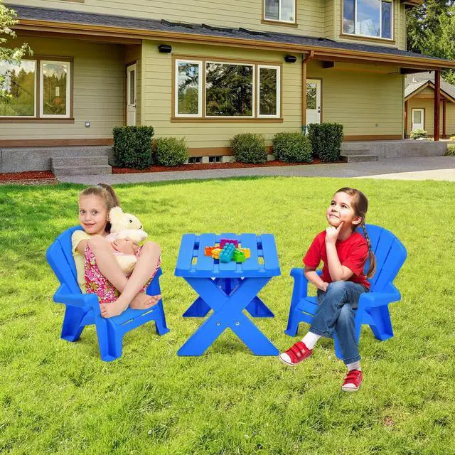 Alt view image 6 of 7 - SlickBlue 3-Piece Plastic Children Table Chair Set