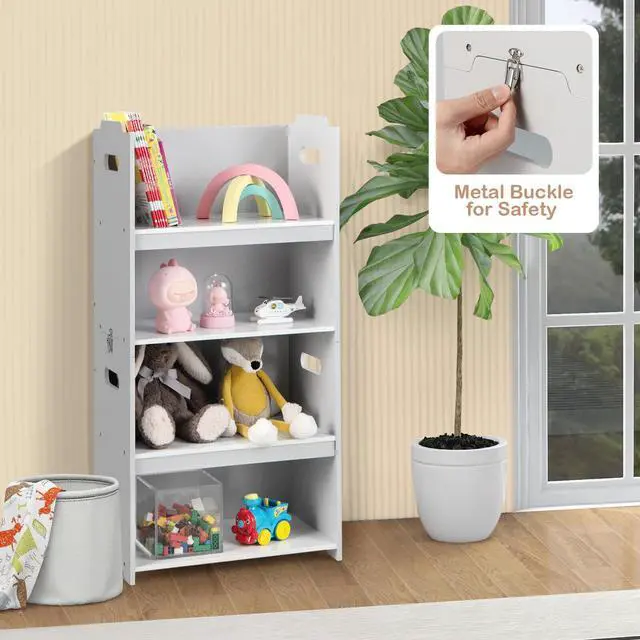 Alt view image 3 of 7 - SlickBlue 4-in-1 Kids Table and Chairs with Multiple Storage for Learning-Gray