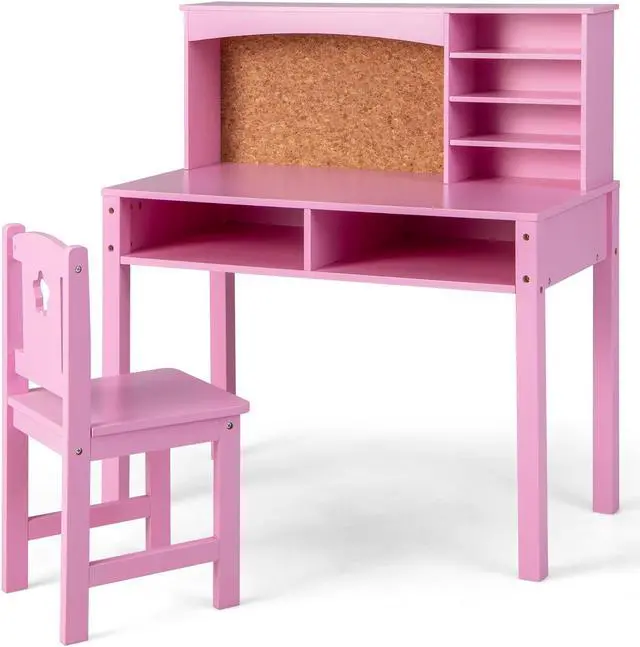 Main image of SlickBlue Kids Desk and Chair Set with Hutch and Bulletin Board for 3+ Kids