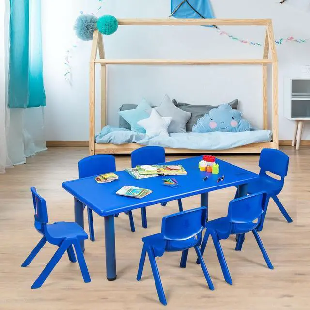 Alt view image 2 of 7 - SlickBlue Kids Plastic Rectangular Learn and Play Table