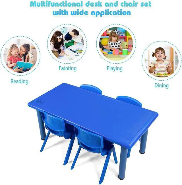 Alt view image 7 of 7 - SlickBlue Kids Plastic Rectangular Learn and Play Table