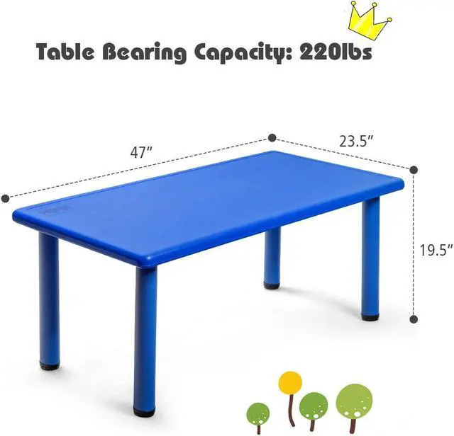 Alt view image 6 of 7 - SlickBlue Kids Plastic Rectangular Learn and Play Table