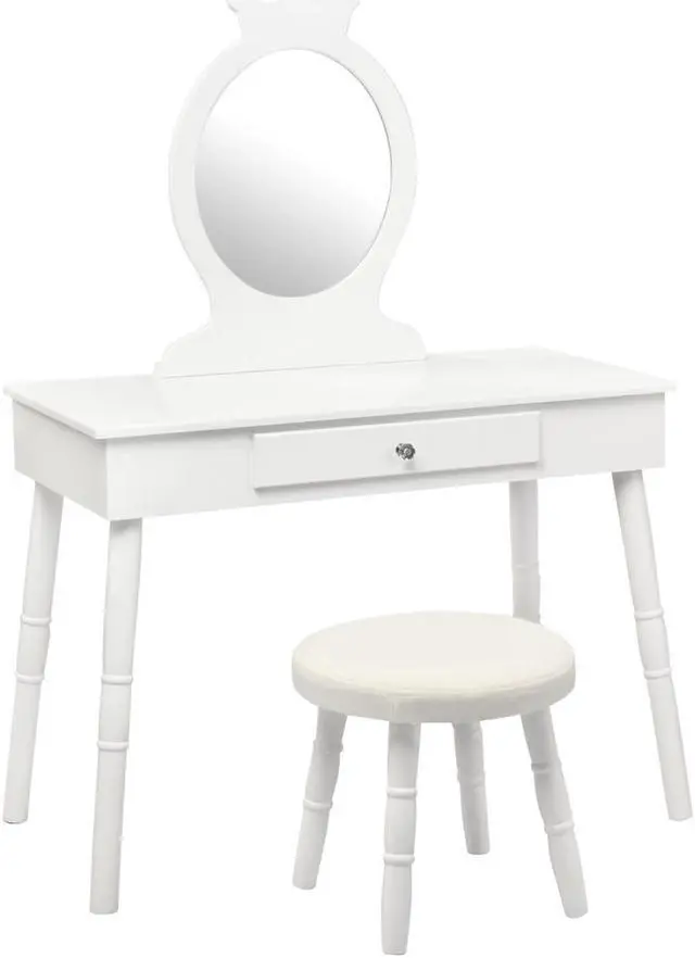 Main image of SlickBlue Kids Vanity Makeup Table & Chair Set Make Up Stool