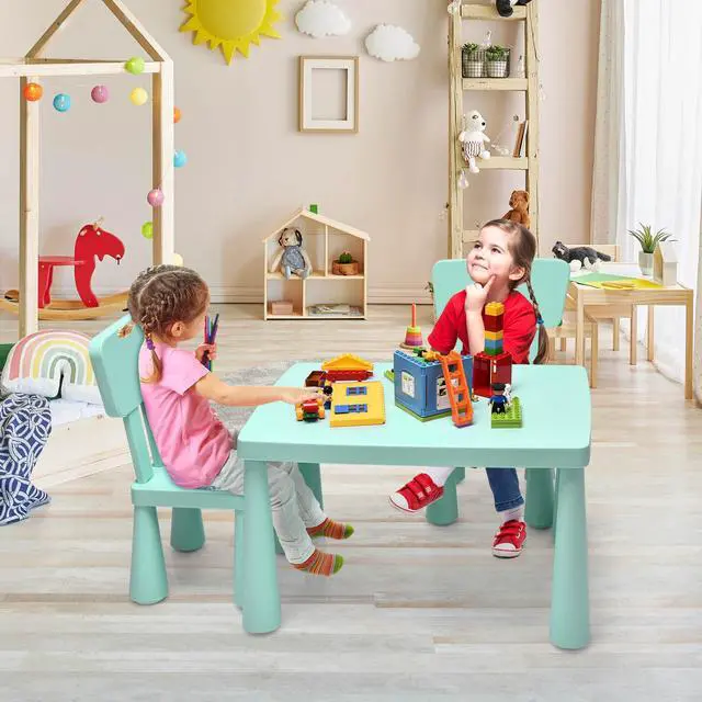 Alt view image 4 of 7 - SlickBlue 3 Pieces Toddler Multi Activity Play Dining Study Kids Table and Chair Set