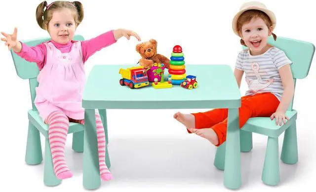 Alt view image 6 of 7 - SlickBlue 3 Pieces Toddler Multi Activity Play Dining Study Kids Table and Chair Set