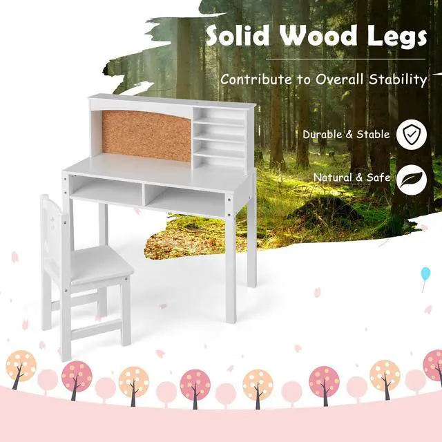 Alt view image 7 of 7 - SlickBlue Kids Desk and Chair Set with Hutch and Bulletin Board for 3+ Kids